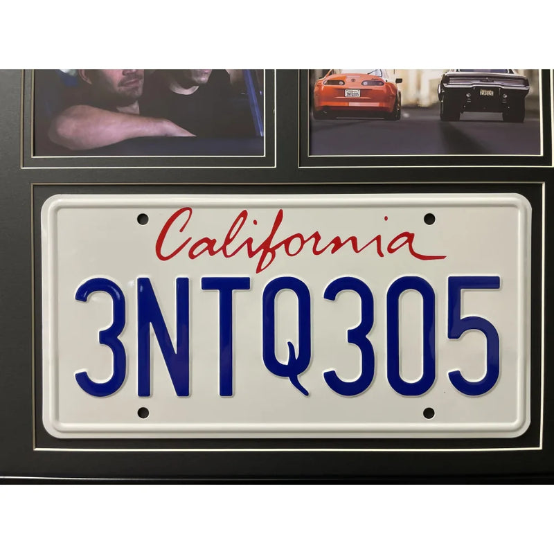"The Fast & the Furious" Paul Walker & Vin Diesel Double Movie Car License Plate Framed Collage