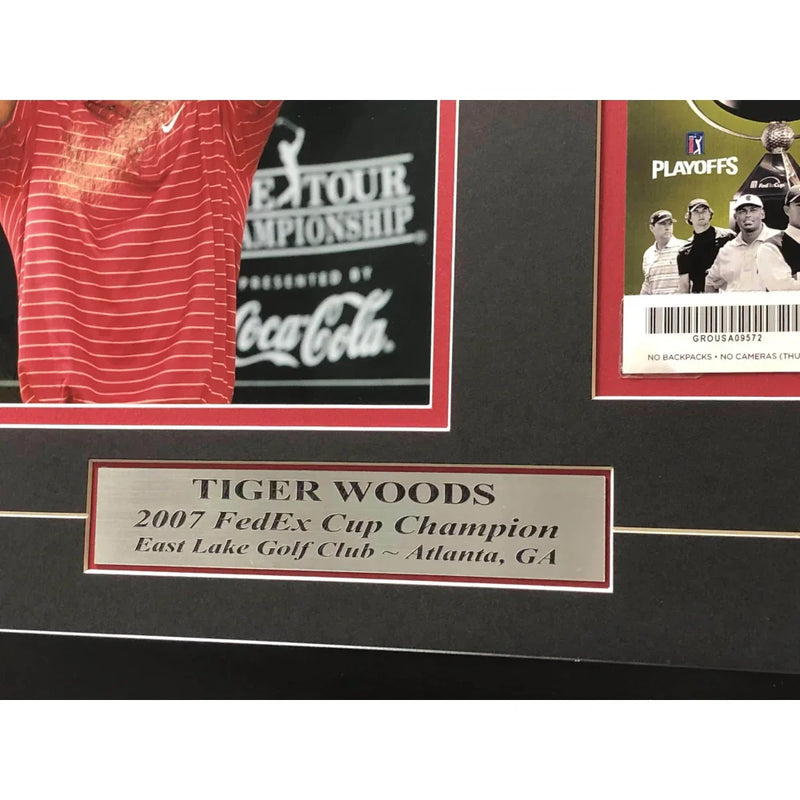 Tiger Woods Framed Authentic 2007 Fedex Cup Ticket Collage COA Golf us PGA