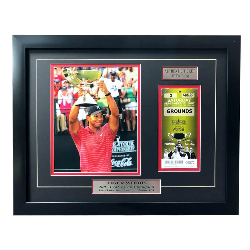 Tiger Woods Framed Authentic 2007 Fedex Cup Ticket Collage COA Golf us PGA