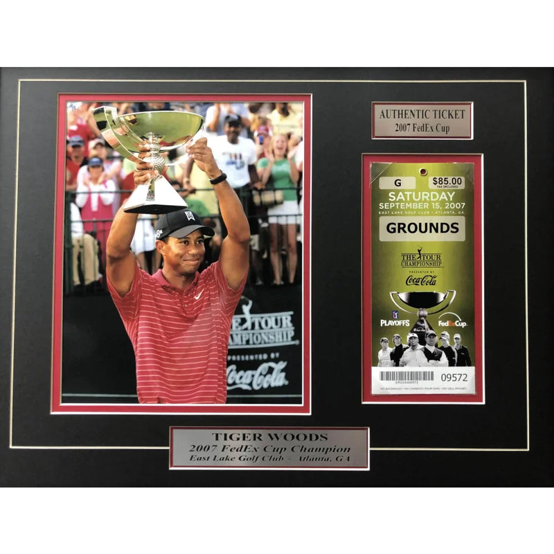 Tiger Woods Framed Authentic 2007 Fedex Cup Ticket Collage COA Golf us PGA