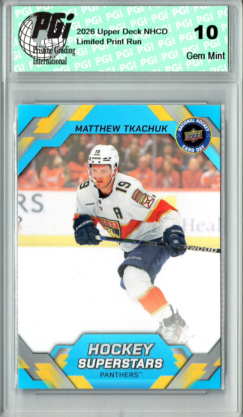 Matthew Tkachuk Trading Card 2026 Upper Deck #NHCD-20 National Hockey Card Day, PGI 10, Florida Panthers Hockey