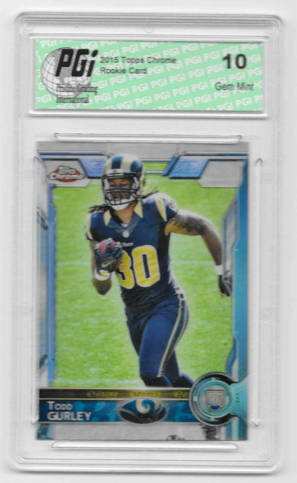 Todd Gurley 2015 Topps Chrome #110 Refractor Rookie Card PGI 10 Rams