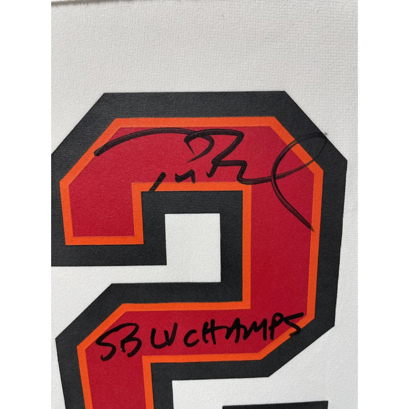 Tom Brady Autographed Tampa Bay Buccaneers Framed Jersey Inscribed "Sb LV Champs" Authentic COA