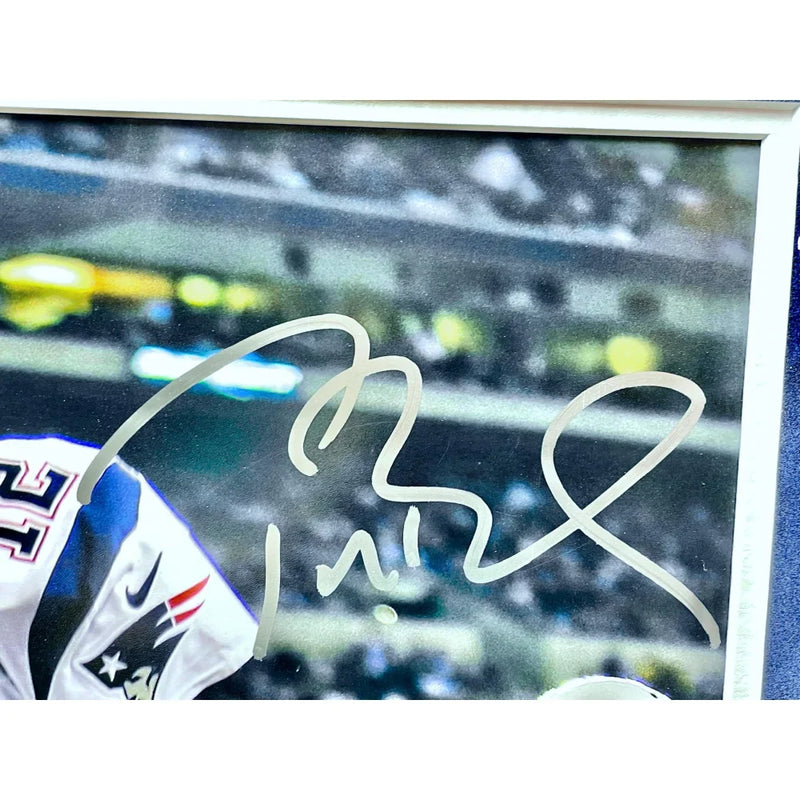 Tom Brady / Rob Gronkowski Signed New England Patriots 16x20 Photo Framed W/ Game Used Confetti COA