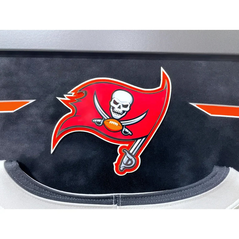 Tom Brady Signed Tampa Bay Buccaneers Framed White Jersey Fanatics Autograph 12