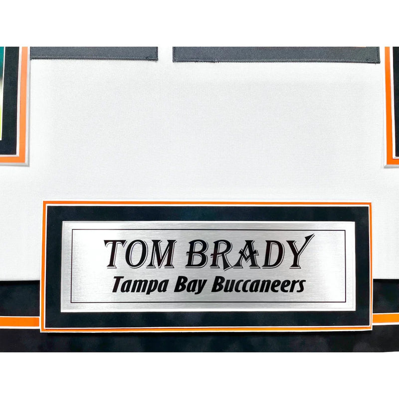 Tom Brady Signed Tampa Bay Buccaneers Framed White Jersey Fanatics Autograph 12