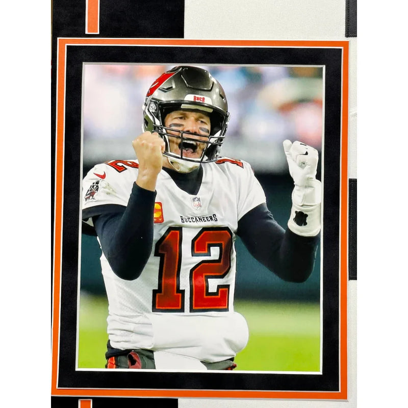 Tom Brady Signed Tampa Bay Buccaneers Framed White Jersey Fanatics Autograph 12