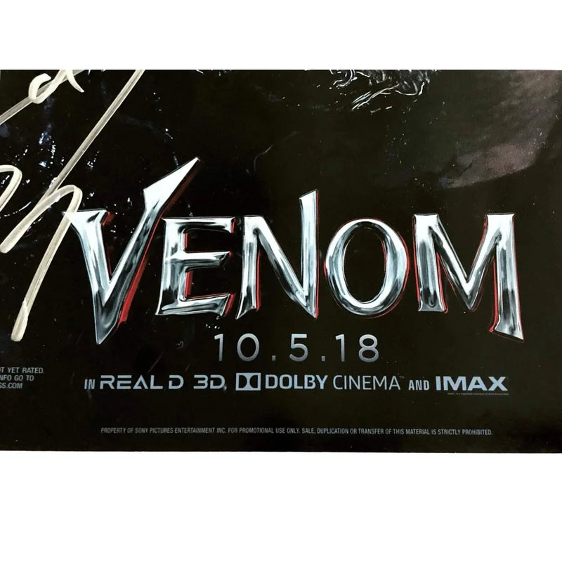 Tom Hardy Autographed "Venom" Authentic Movie Poster & Imax Ticket Framed JSA COA Signed