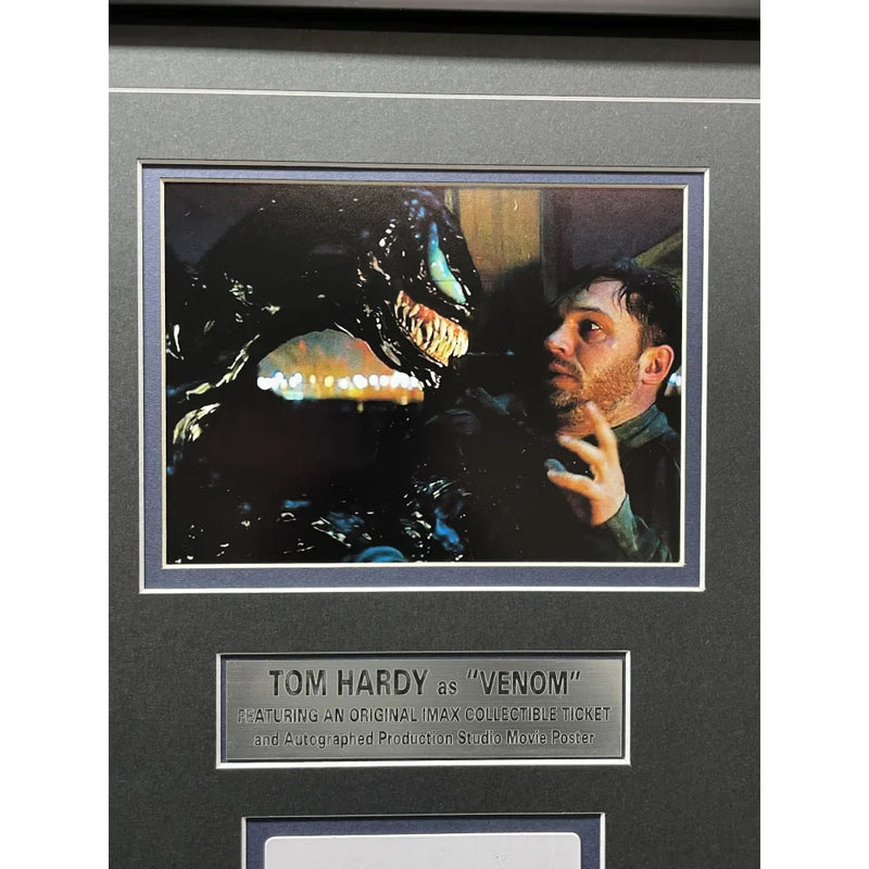 Tom Hardy Autographed "Venom" Authentic Movie Poster & Imax Ticket Framed JSA COA Signed