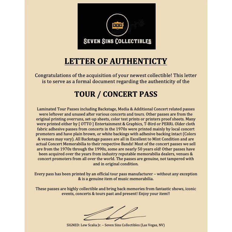 Tom Petty Framed World Tour Backstage Pass & Facs Signature Collage COA 16x26 Heartbreakers