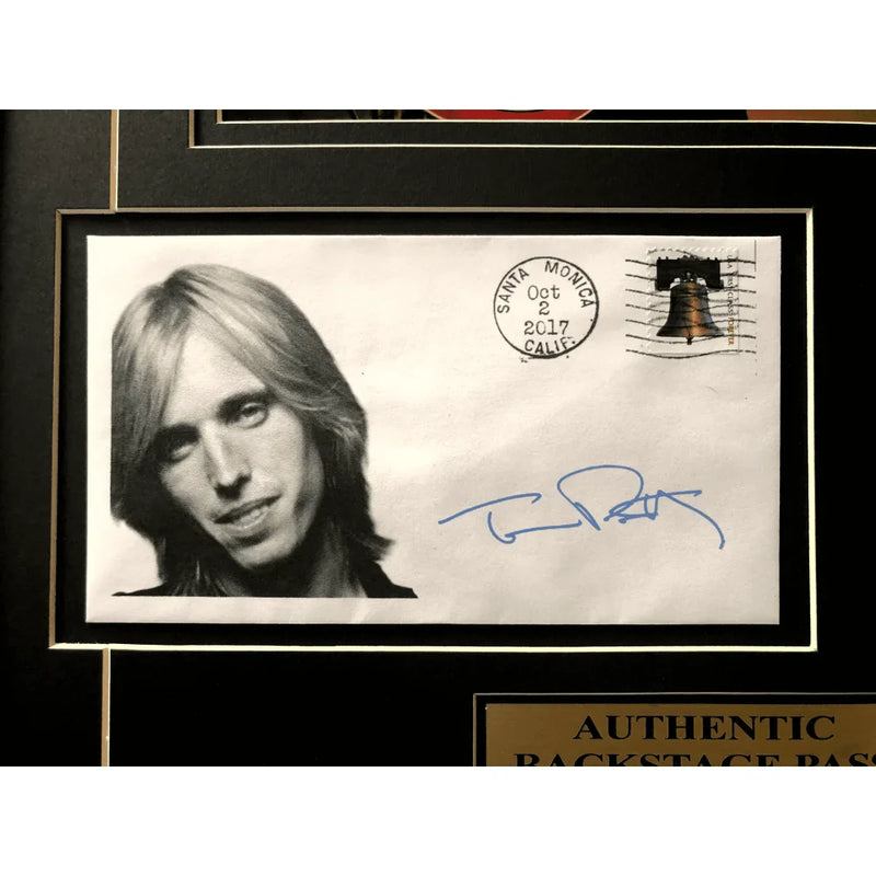 Tom Petty Framed World Tour Backstage Pass & Facs Signature Collage COA 16x26 Heartbreakers