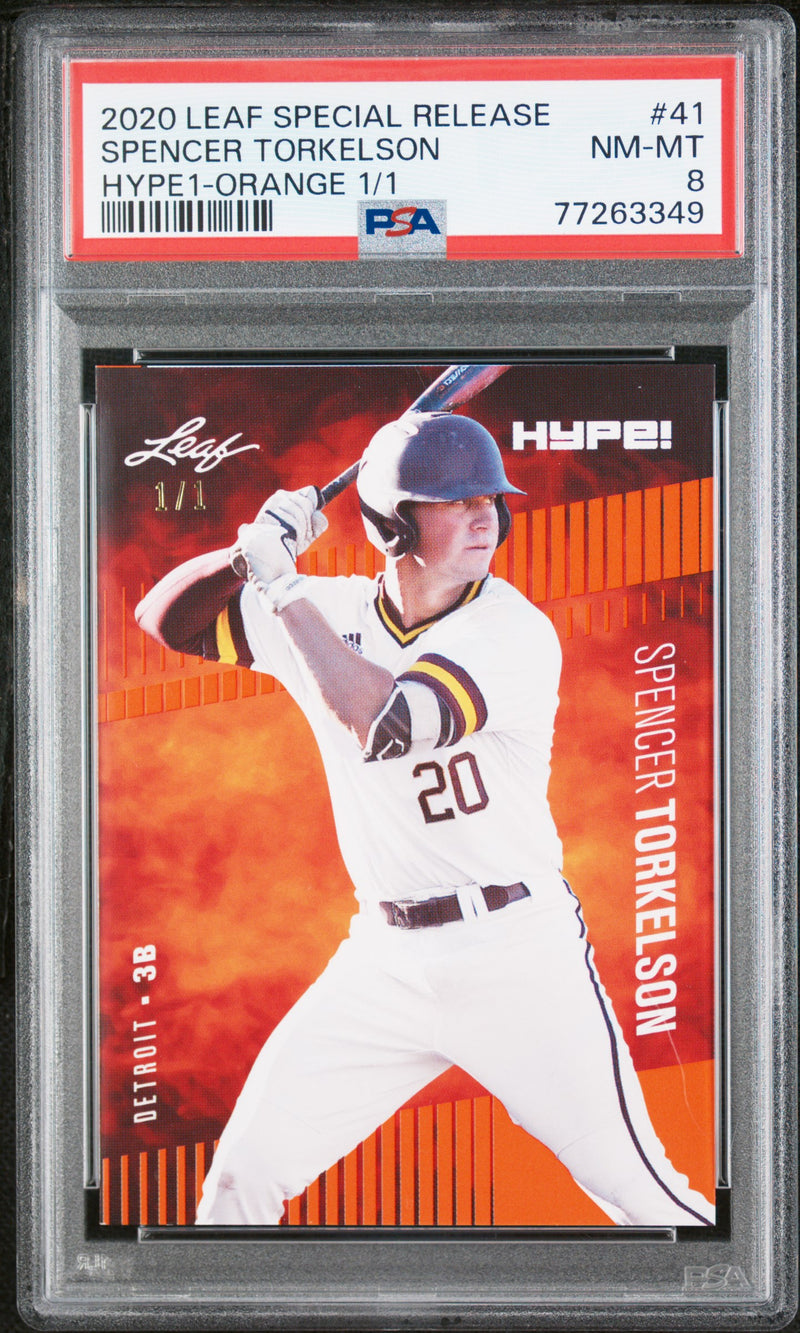 PSA 8 NM-MT Spencer Torkelson 2020 Leaf Hype #41 Rookie Card Orange #1/1