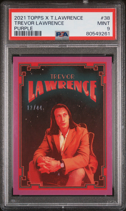 PSA 9 Trevor Lawrence 2021 Topps X #38 Purple #12/44 Rookie Card