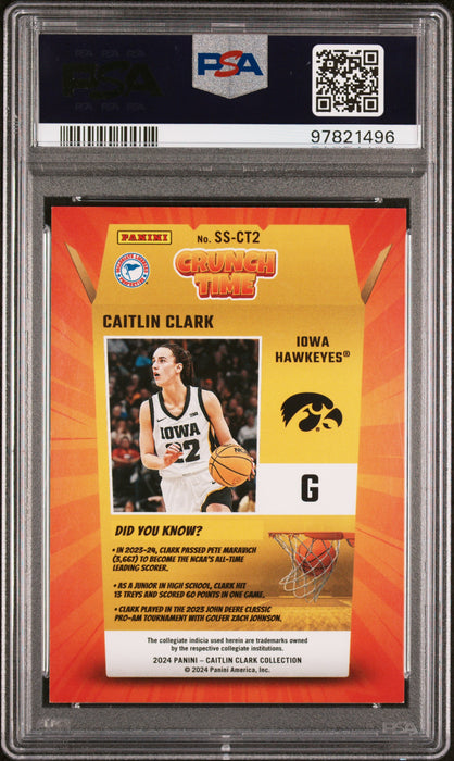 PSA 8 2024 Panini Caitlin Clark Collection Pointed Stars #169/299 Rookie Card