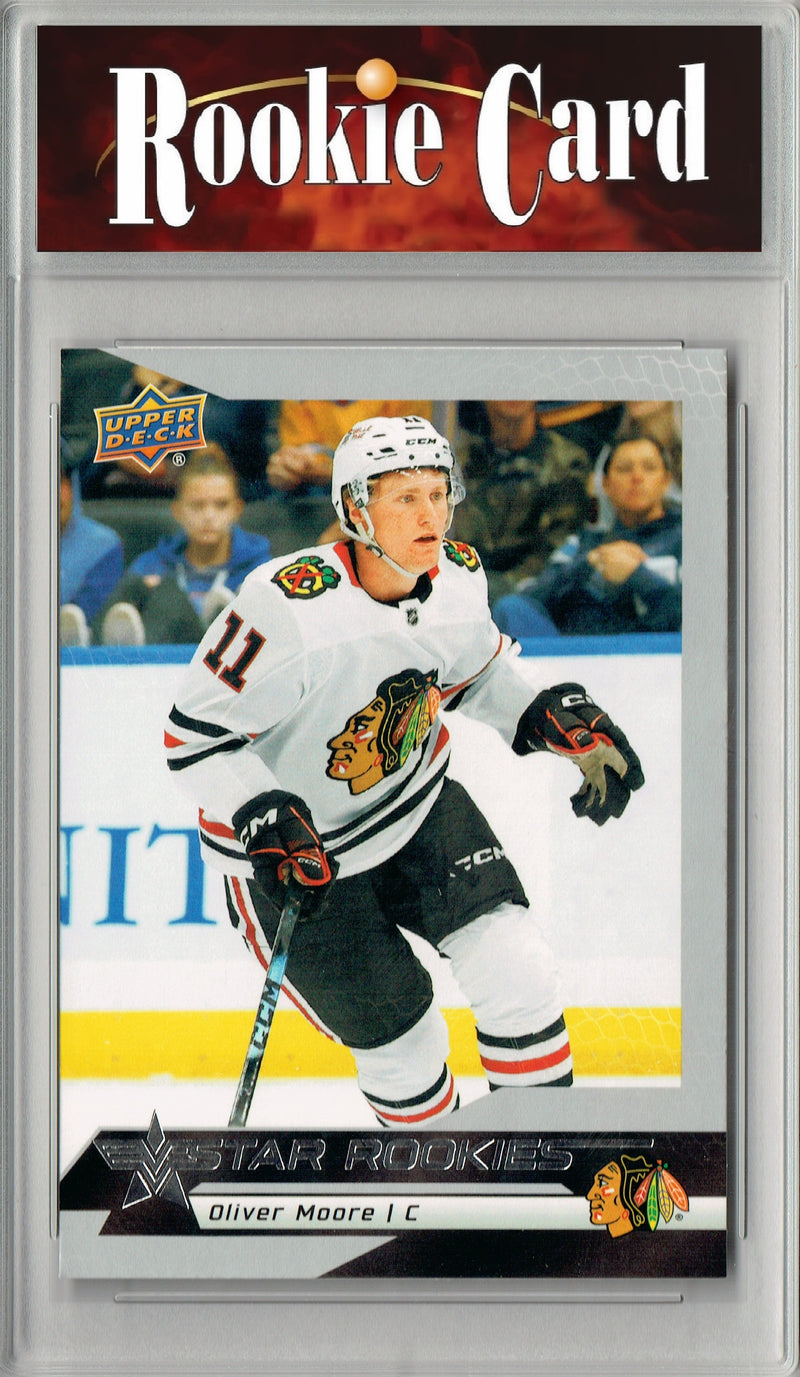 Certified Mint+ Oliver Moore 2025 U.D. Star Rookies #19 Special Collection Rookie Card Chicago Blackhawks