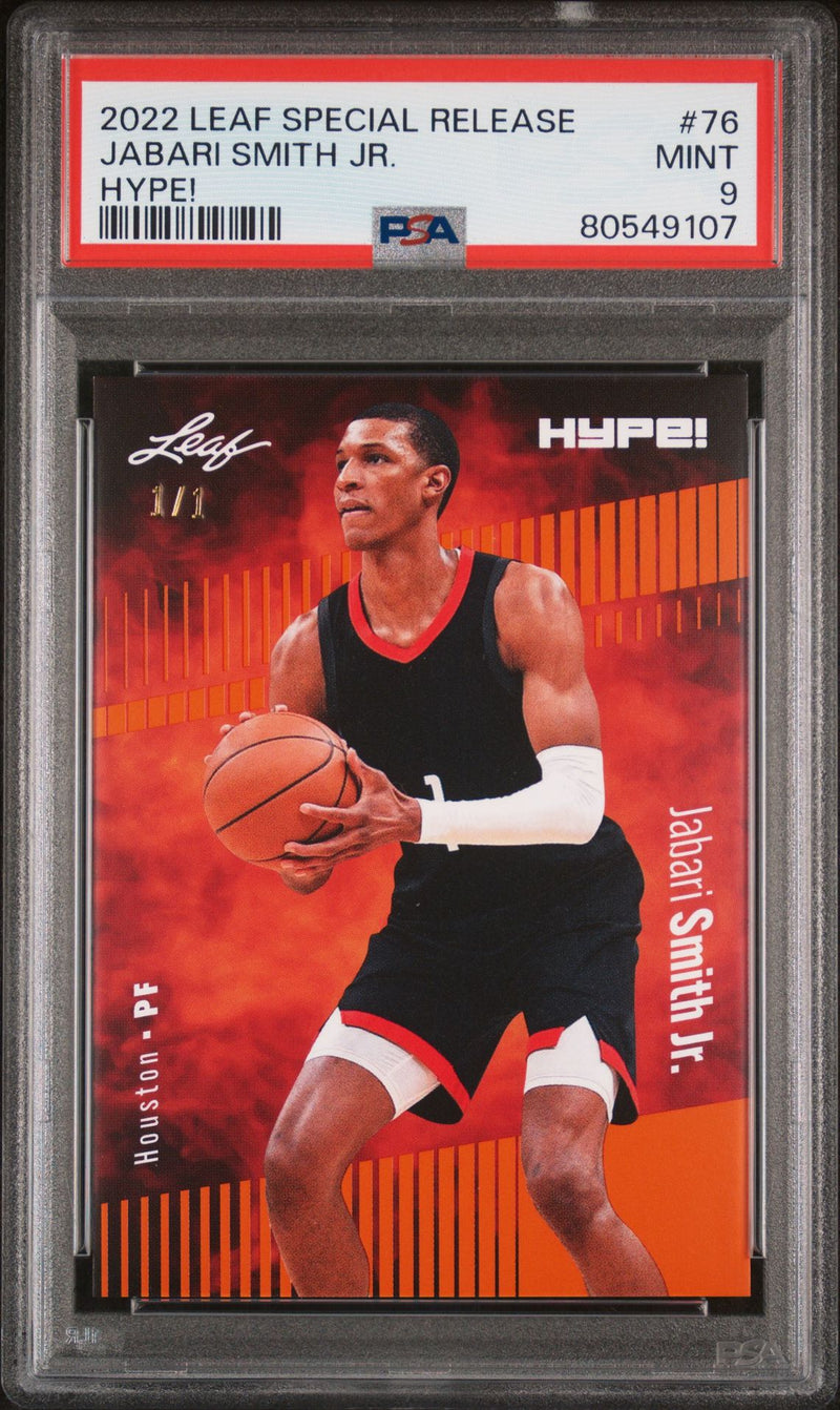 PSA 9 Jabari Smith Jr. 2022 Leaf Hype! #76 Orange Masterpiece 1/1 Rookie Card