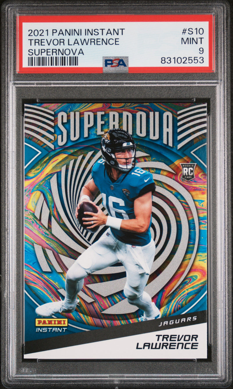 PSA 9 MINT Trevor Lawrence 2021 Panini Instant #S10 Rookie Card Supernova