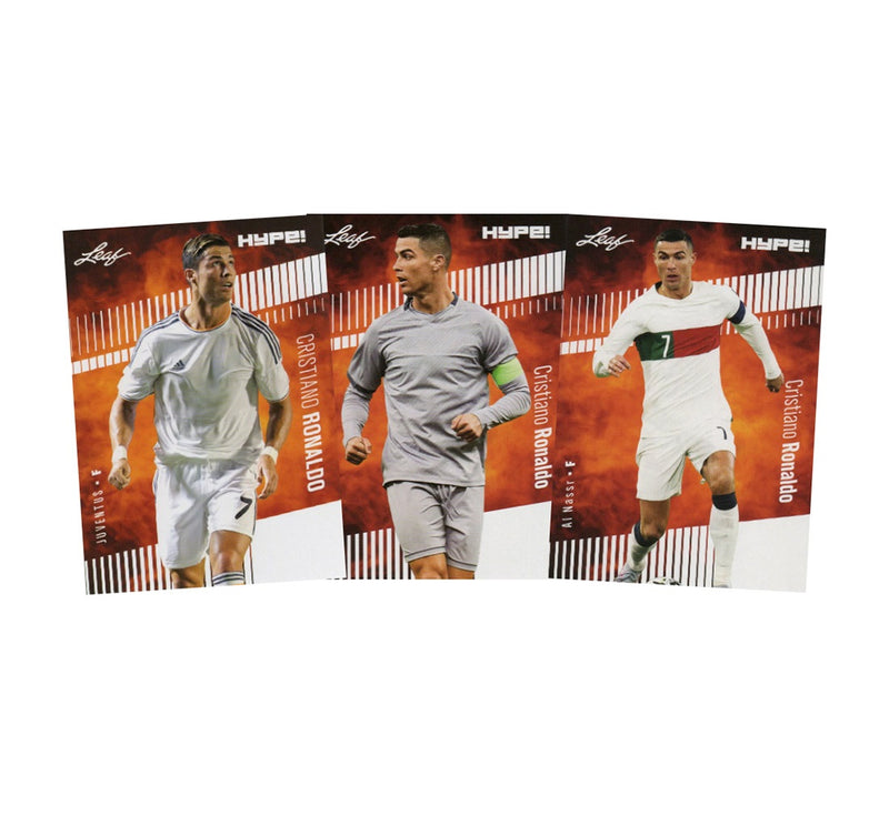 3) Mint Cristiano Ronaldo 2023 Leaf HYPE #110 Portugal, Juventus, Al Nassr Rare Trading Card Lot