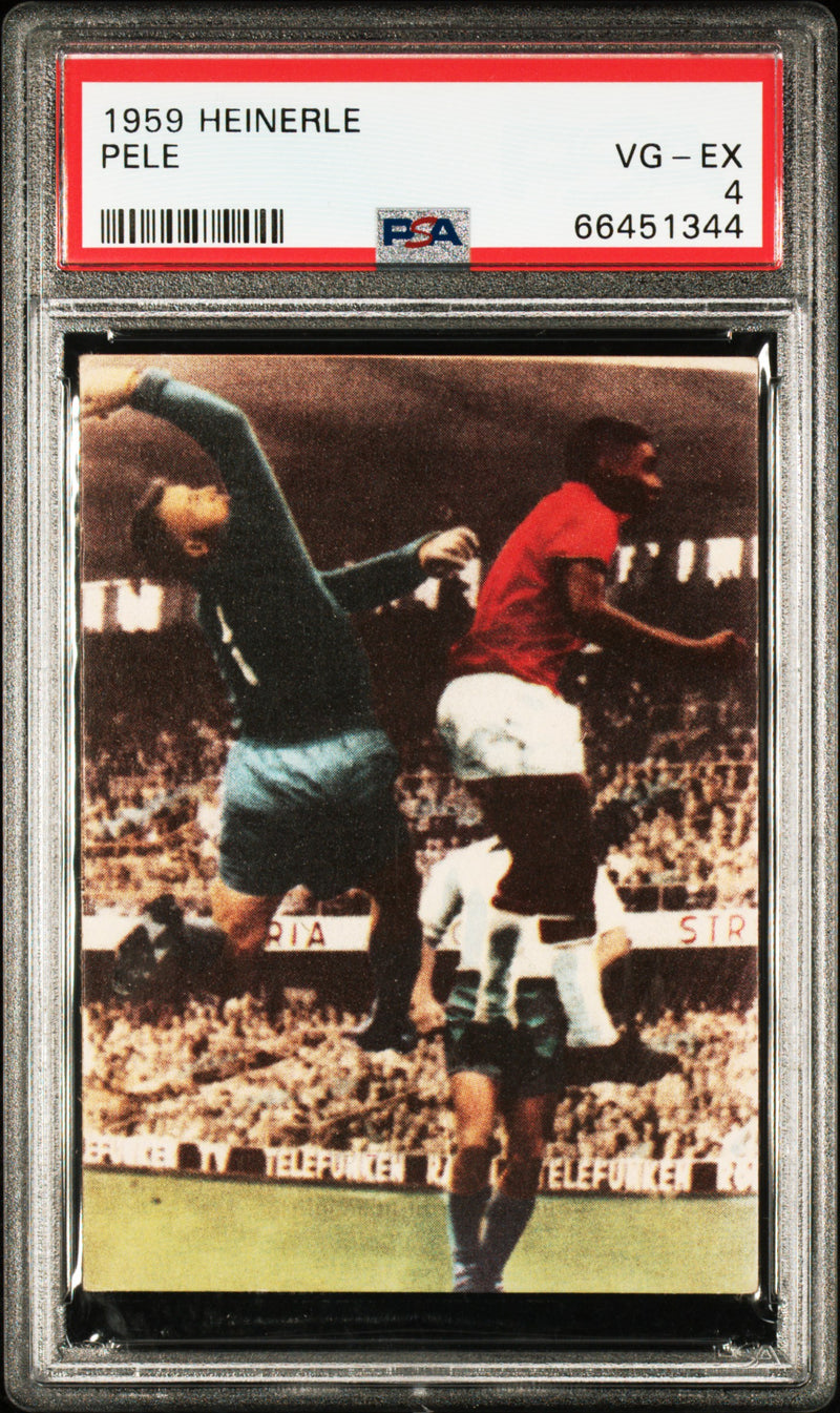 PSA 4 VG-EX Pele 1959 Heinerle German Made Rookie Card World Cup Brazil GOAT