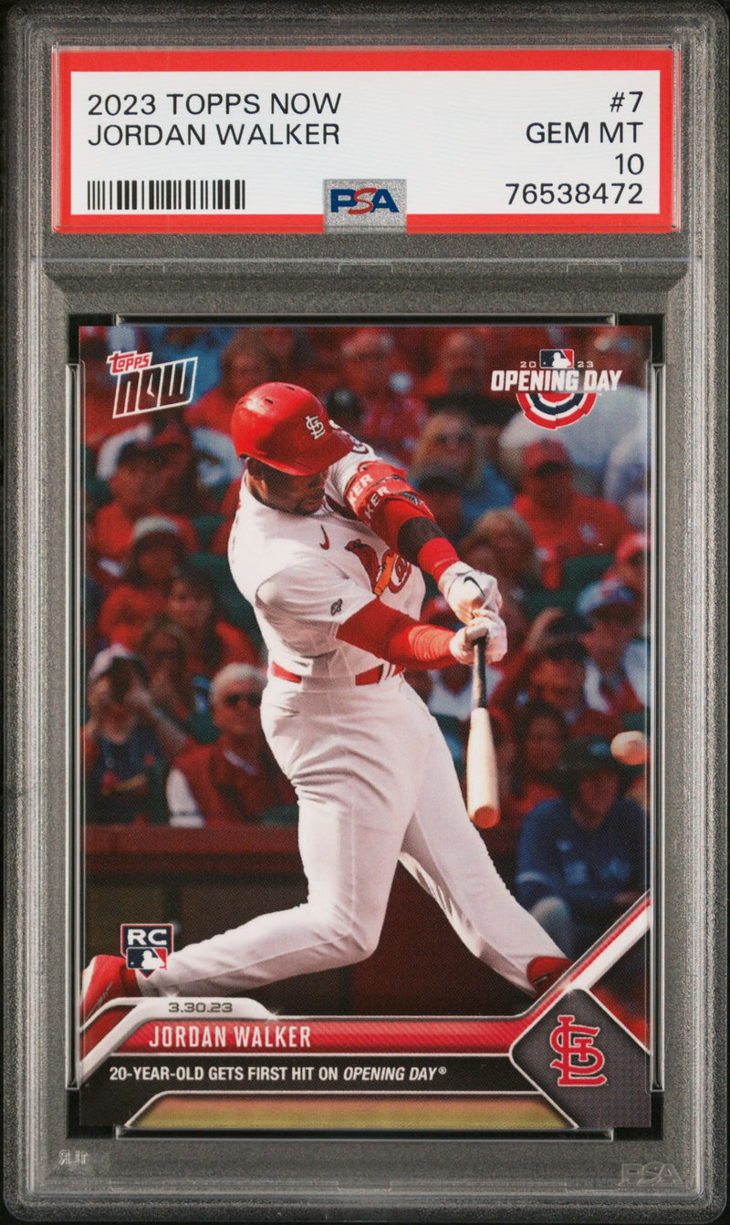 PSA 10 GEM-MT Jordan Walker 2023 Topps Now #7 Rookie Card