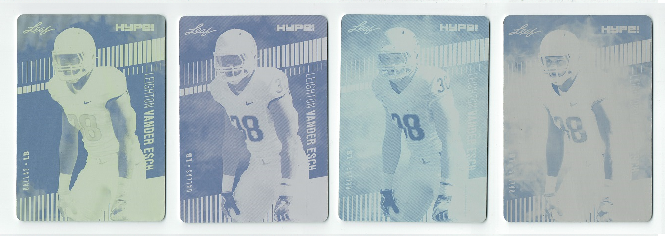 Leighton Vander Esch 2018 Leaf HYPE! 4) 1-of-1 Rookie Card Printing Plate Lot