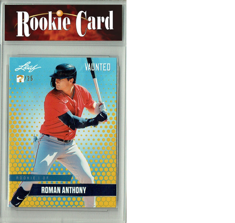 Certified Mint+ Roman Anthony 2024 Leaf Vaunted #V-25 Gold 25 Made Rookie Card Boston Red Sox