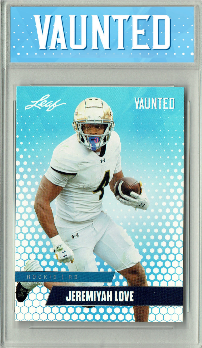 Jeremiyah Love Rookie Card Notre Dame / Arizona Football Trading Card 2025 Leaf Vaunted #V-09 Only 5k Made  Certified Mint+