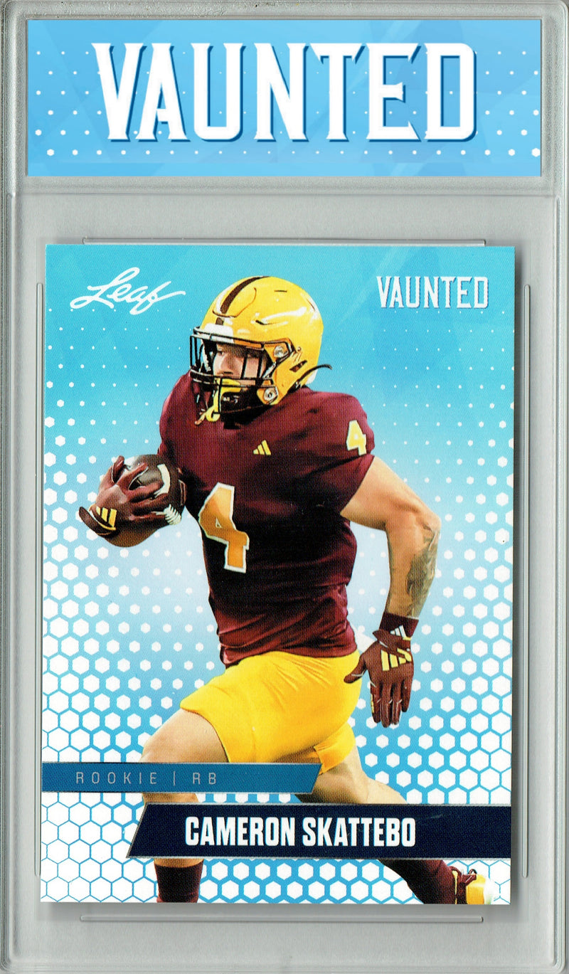 Cam Skattebo Rookie Card ASU / New York Football Trading Card 2025 Leaf Vaunted #V-06 Only 5k Made  Certified Mint+