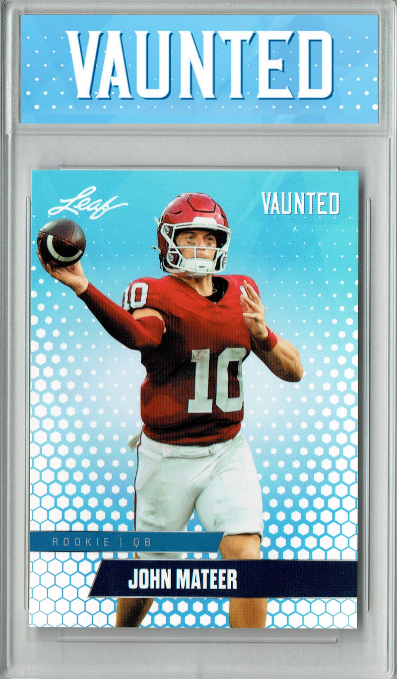 John Mateer Rookie Card Oklahoma Football Trading Card 2025 Leaf Vaunted #V-10 Only 5k Made  Certified Mint+