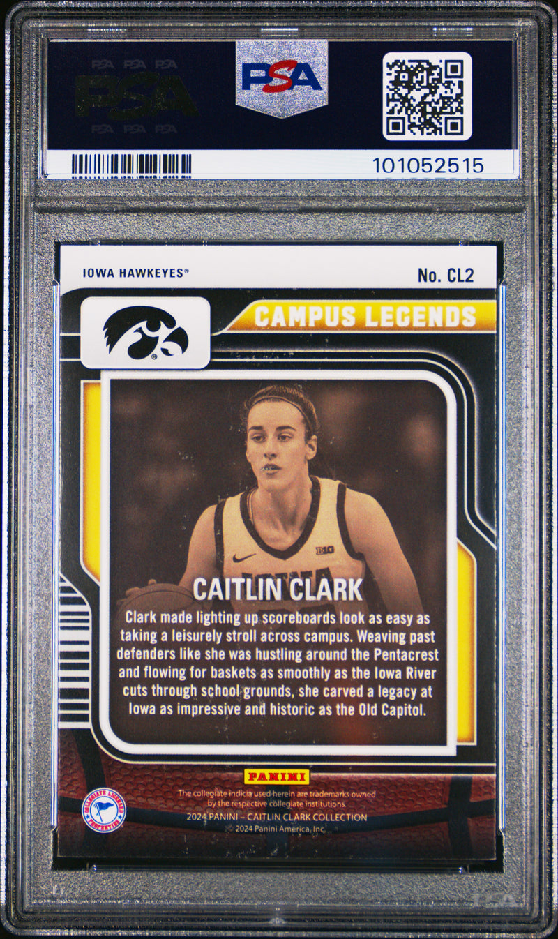 PSA 8 Caitlin Clark 2024 Panini #CL2 Vortex 372/399 Rookie Card Indiana Fever