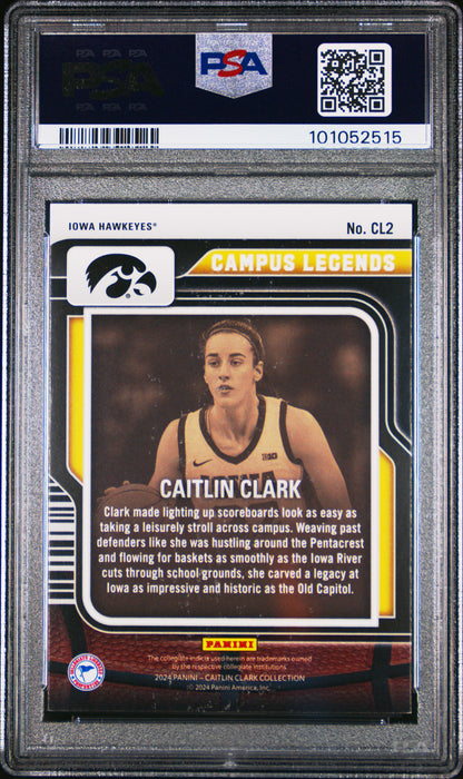 PSA 8 Caitlin Clark 2024 Panini #CL2 Vortex 372/399 Rookie Card