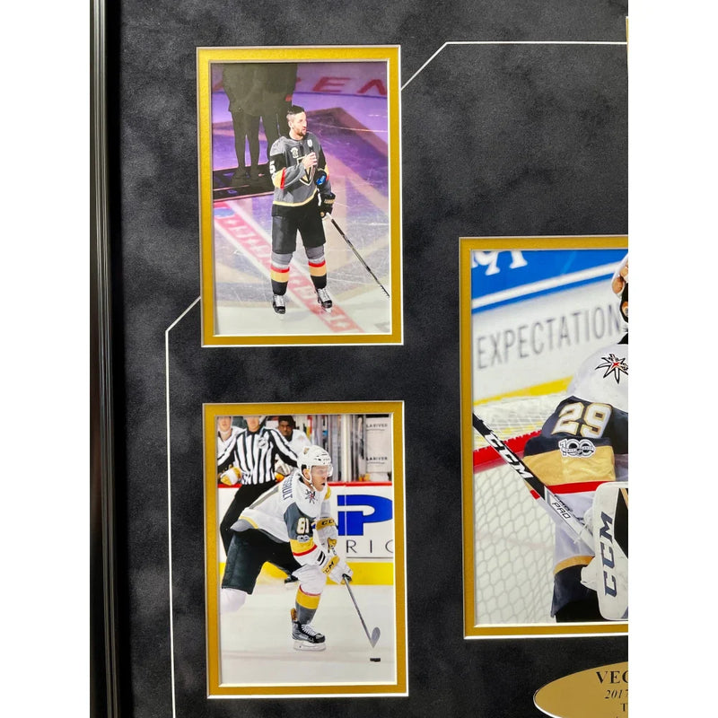 Vegas Golden Knights 1st Season Stanley Cup Signed Tickets Framed Fleury Karlsson Marchessault Smith