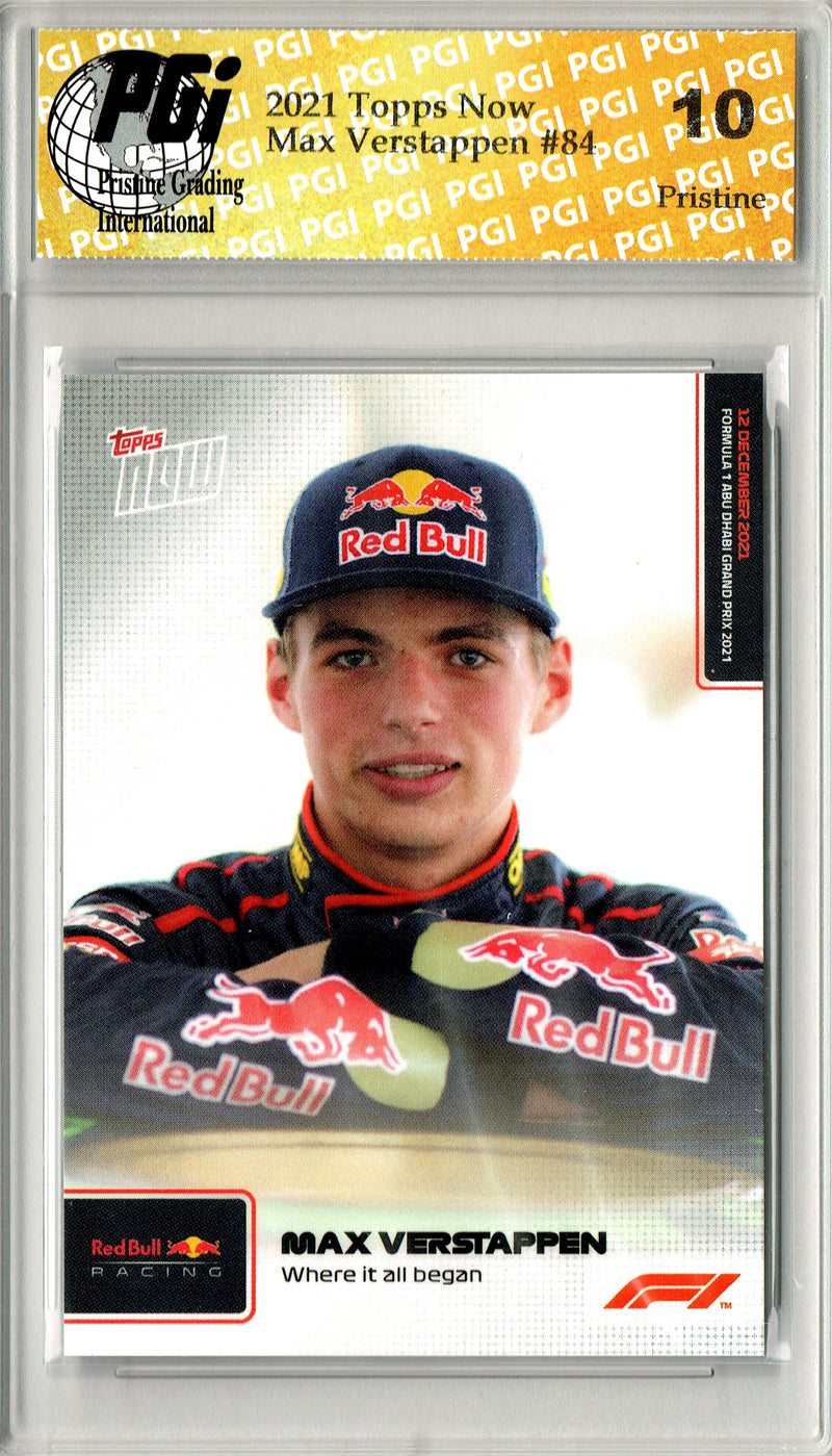 Max Verstappen 2021 Topps Now #84 PRISTINE Rare Trading Card PGI 10
