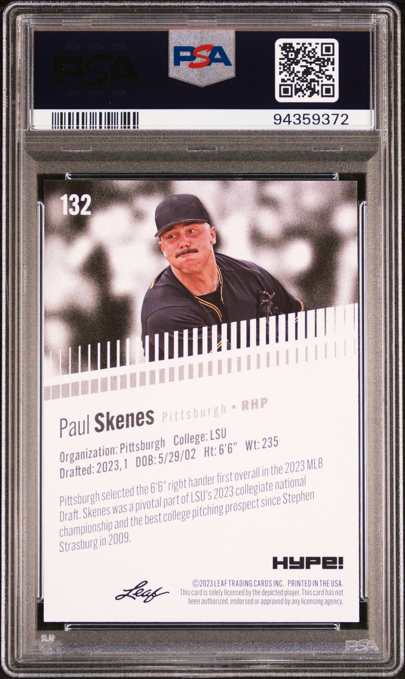 PSA 10 Paul Skenes 2023 Leaf HYPE #132 1 of 5000 Made Rookie Card Pittsburgh Pirates