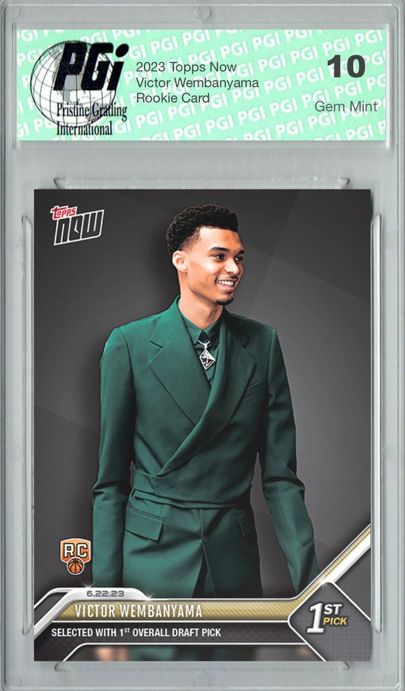 Victor Wembanyama 2023 Topps Now #D-1 NBA Draft Night #1 Pick Rookie Card PGI 10