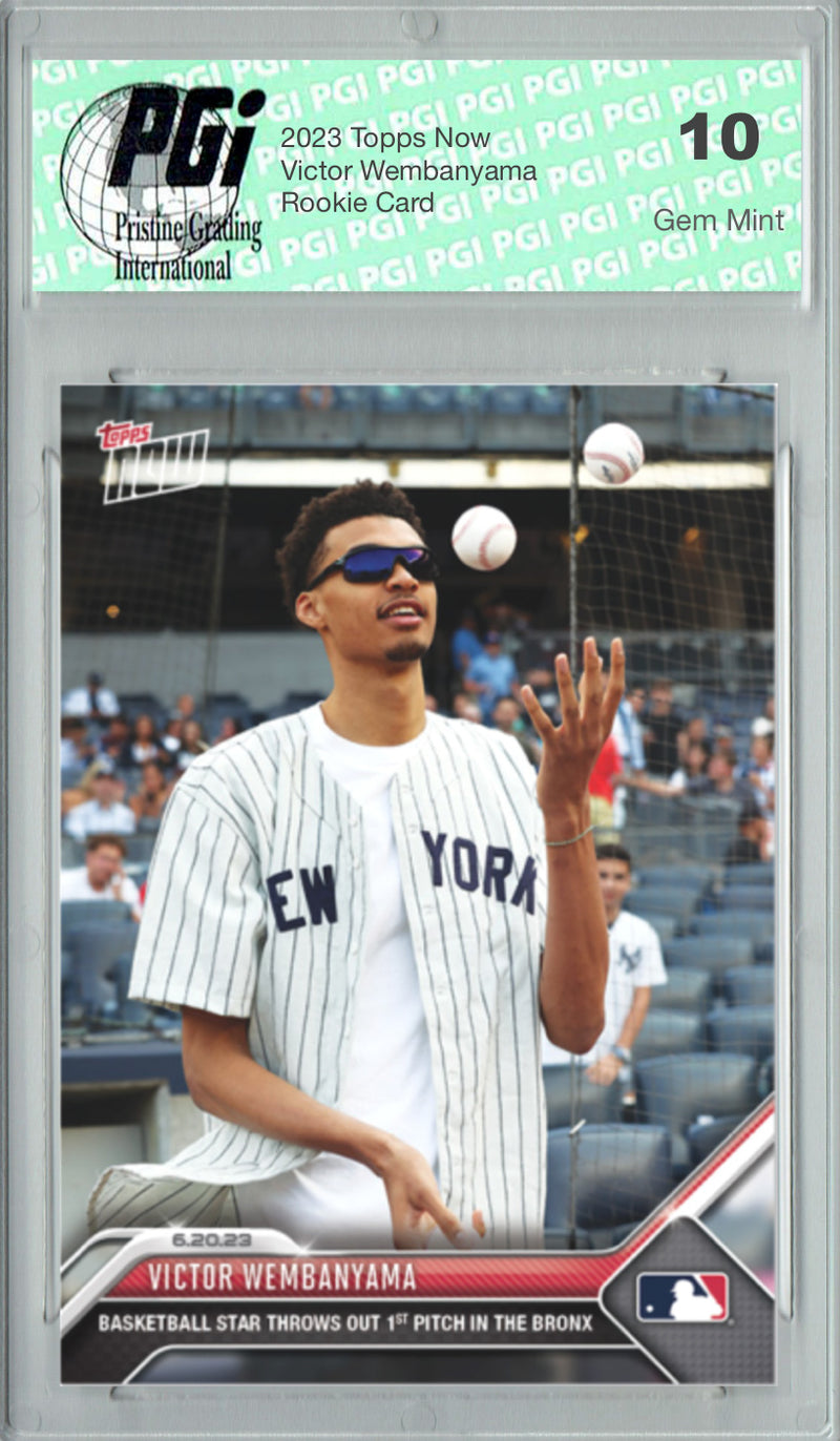 Victor Wembanyama 2023 4-Card Superfan Bundle Panini + Topps Now Rookie Cards San Antonio Spurs PGI 10