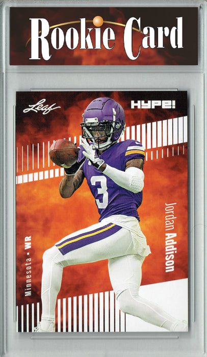 Certified Mint+ Jordan Addison 2023 Leaf HYPE! #127 Only 5000 Made! Rookie Card Minnesota Vikings