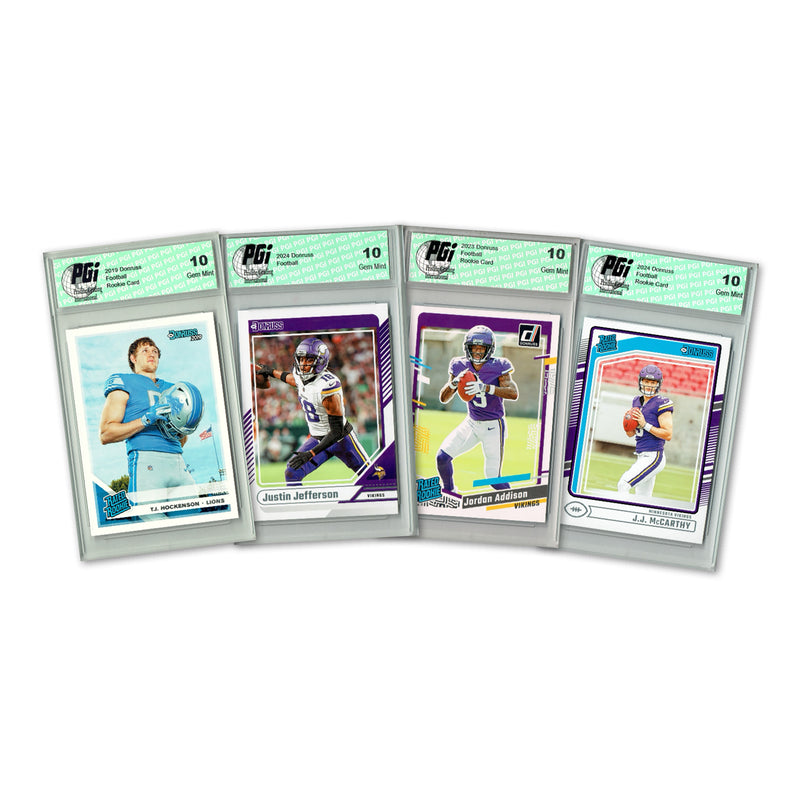 4) Minnesota Vikings PGI 10 Donruss Football 2024 Graded Trading Card Team Set