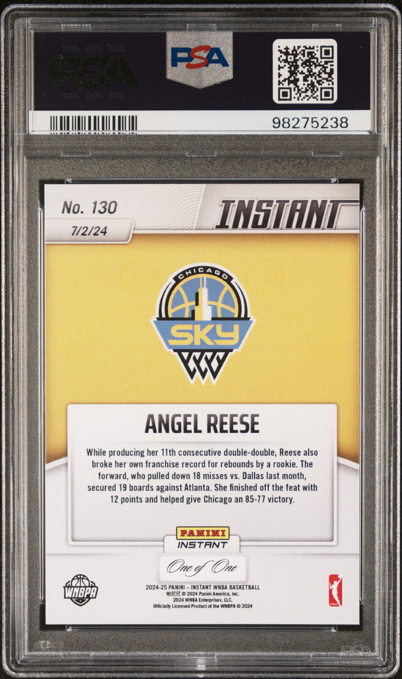 PSA 10 Angel Reese 2024 Panini Instant #130 Blue Viper 1 of 1 Rookie Card Chicago Sky