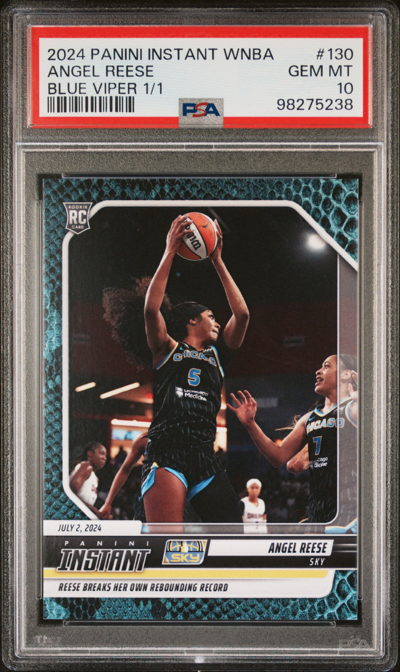 PSA 10 Angel Reese 2024 Panini Instant #130 Blue Viper 1 of 1 Rookie Card Chicago Sky