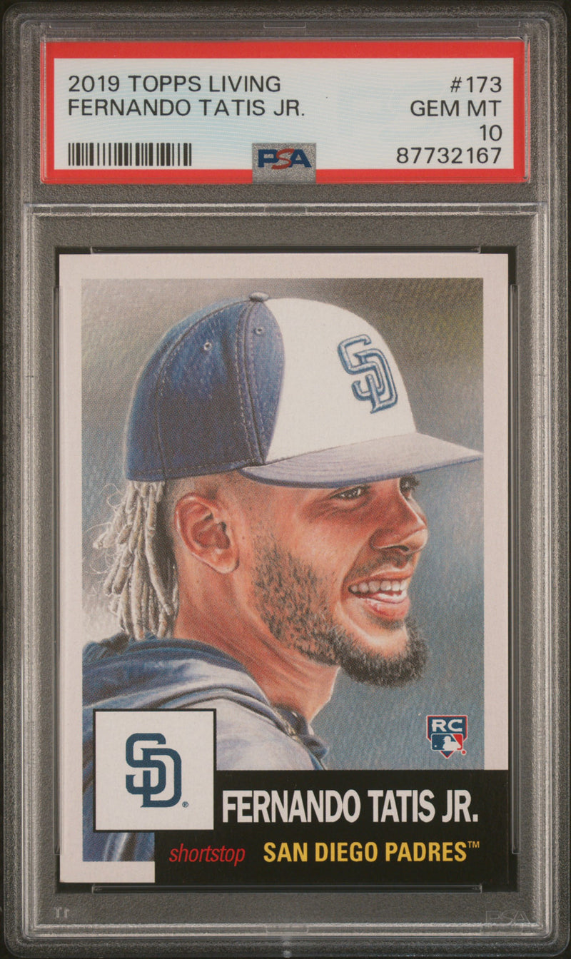 PSA 10 Fernando Tatis Jr. 2019 Topps Living Set #173 Padres Rookie Card San Diego Padres