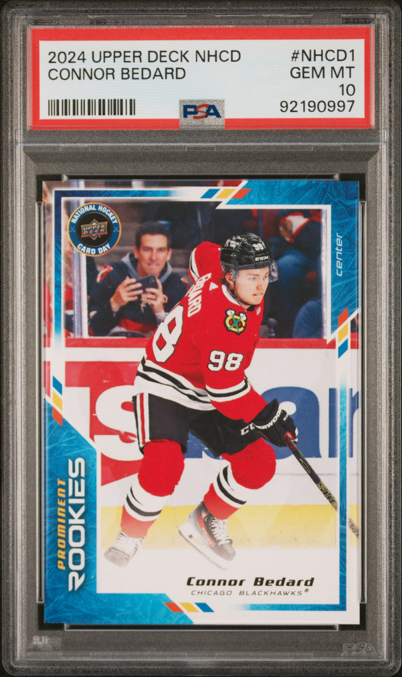 PSA 10 Connor Bedard 2023 Upper Deck NHCD #NHCD1 SP Rookie Card Chicago Blackhawks