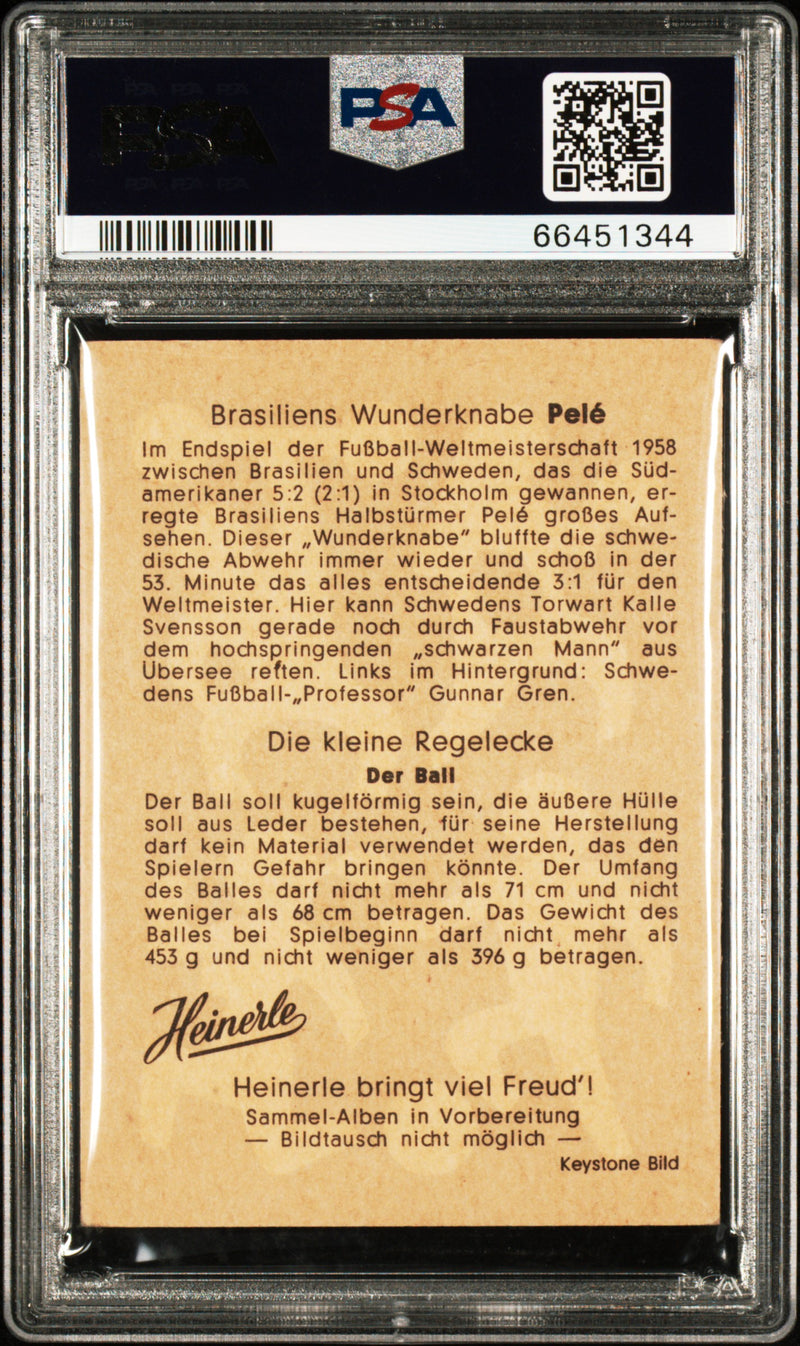 PSA 4 VG-EX Pele 1959 Heinerle German Made Rookie Card World Cup Brazil GOAT