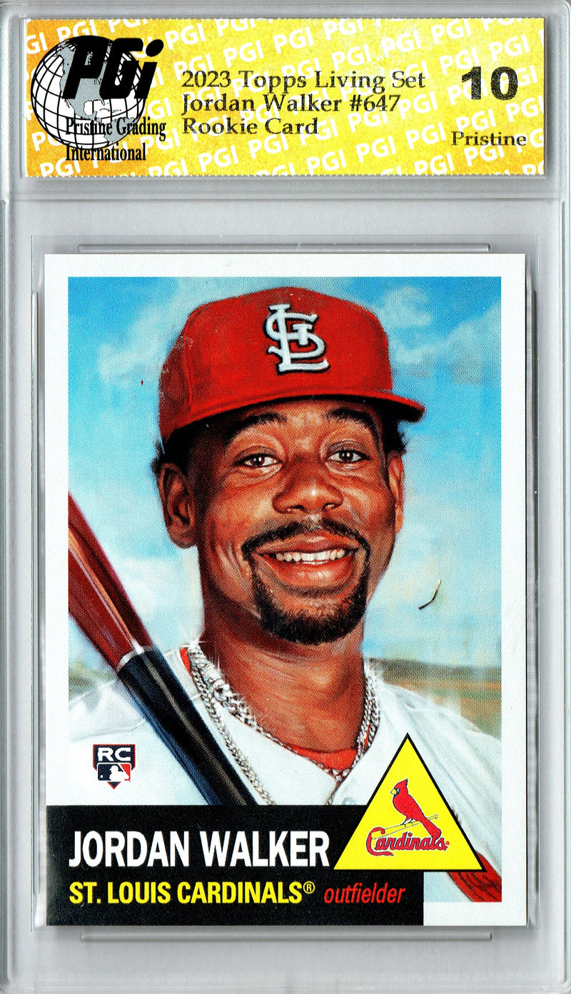 Jordan Walker 2023 Topps Living Set #647 PRISTINE Rookie Card PGI 10