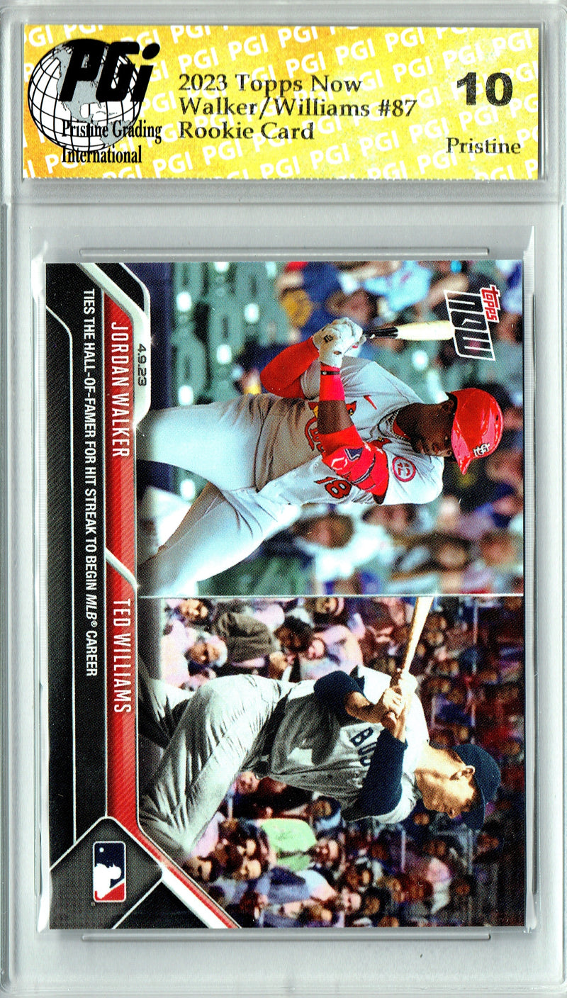 Jordan Walker / Ted Williams 2023 Topps Now #87 PRISTINE Rookie Card PGI 10