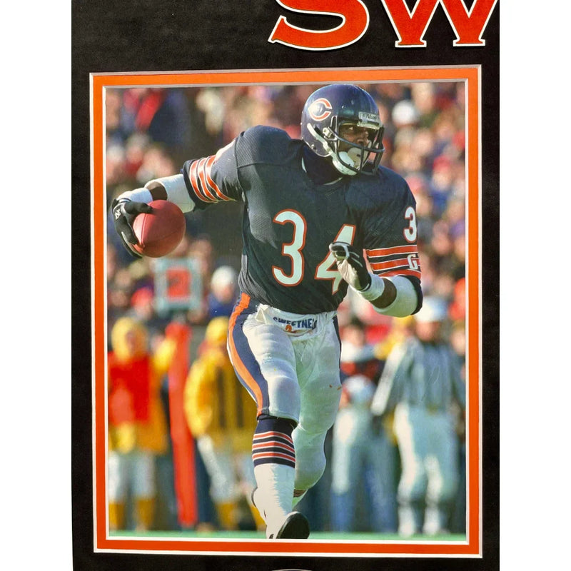 Walter Payton Autographed Cut Triple 8x10 Photo Collage Chicago Bears PSA/DNA Framed