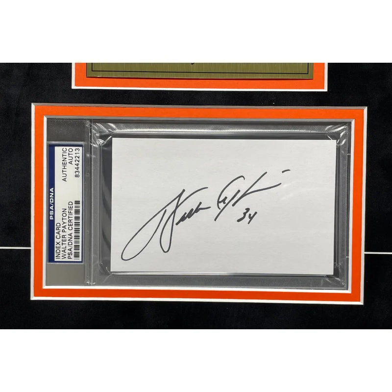 Walter Payton Autographed Cut Triple 8x10 Photo Collage Chicago Bears PSA/DNA Framed