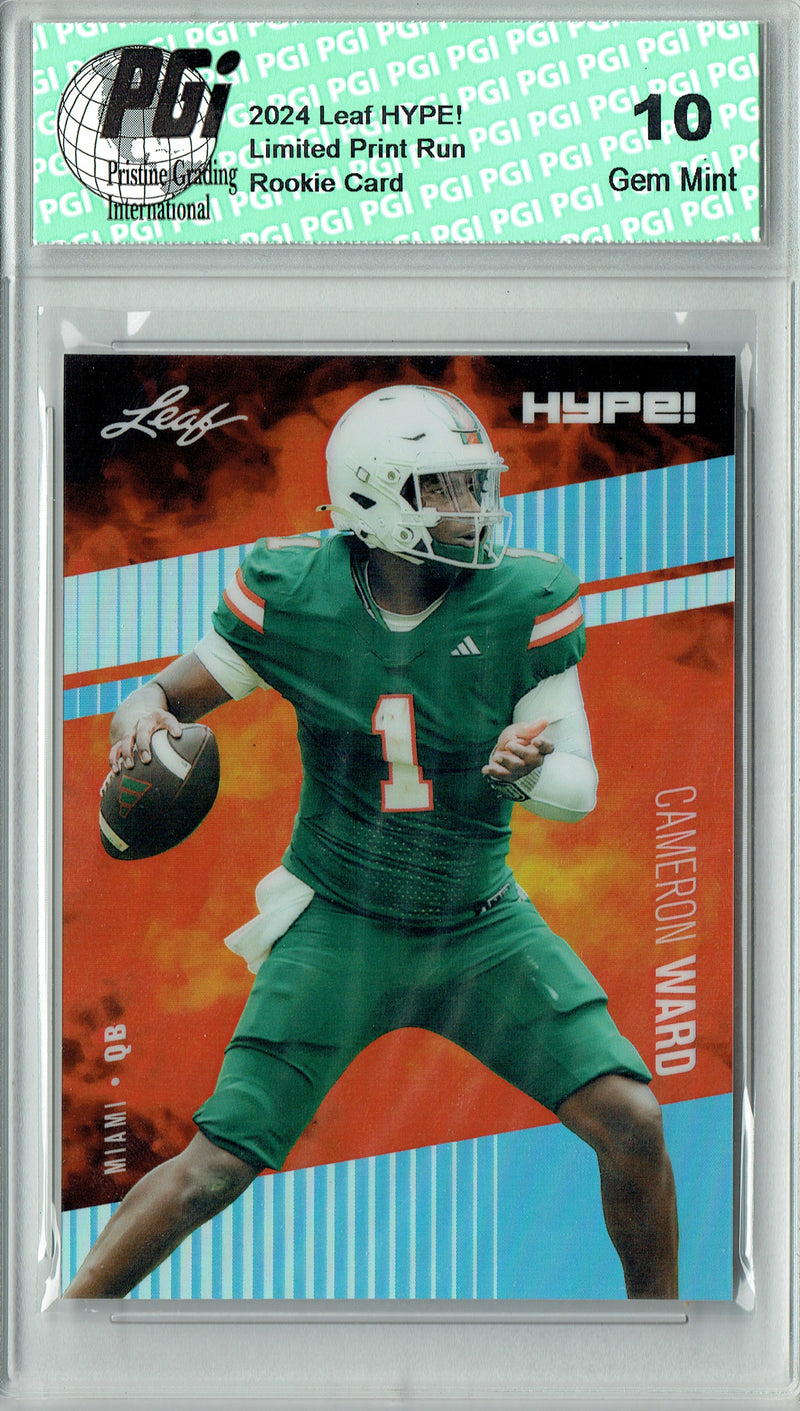 Cameron Cam Ward Rookie Card 2024 Leaf HYPE! #HM-03 Metal 1/1 Platinum, PGI 10, Tennessee Titans Football