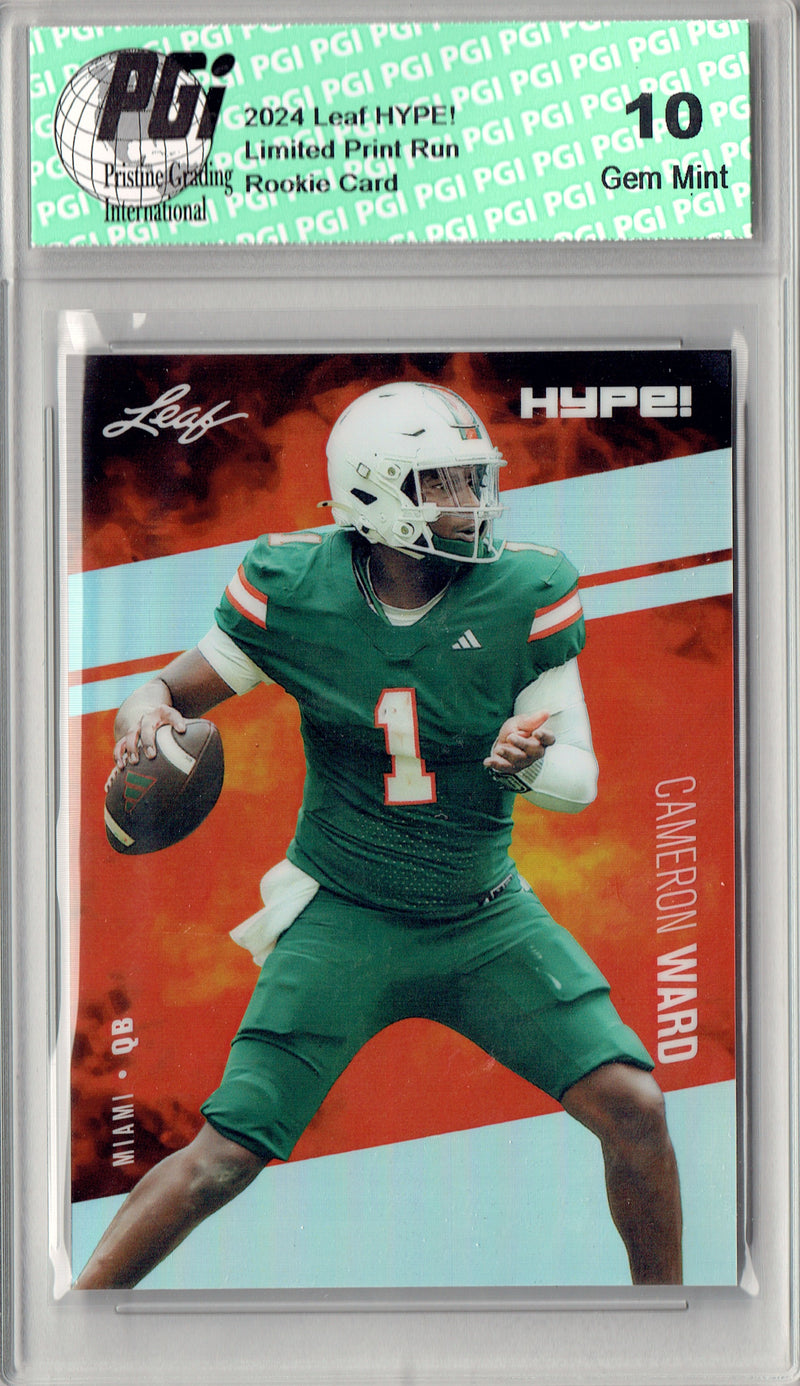 Cam Cameron Ward Rookie Card Pro Football Trading Card 2024 Leaf HYPE! Metal #HM-03 Silver Only 25 Made PGI 10