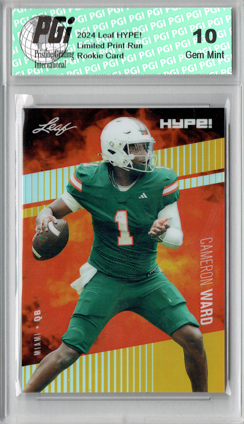 Cameron Cam Ward Rookie Card 2024 Leaf HYPE! #HM-03 Metal 1/1 Gold, PGI 10, Tennessee Titans Football